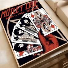 1 Pc Optional Frame Posters Wall Arts Pop Motley C-Crues Rock Poster Art Waterproof Paper Coffee House Bar Room Wall Decor ,Wall Art With Frame