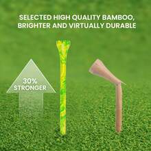 FINGER TEN Golf Tees Styllish Bamboo Wooden Coloured Painted Value 250 Pack, Premium Durable 3 1/4 2 3/4 Inch Long, Cool Style Purple Pink Green Enhanced Visibility For Men Women - Multicolor - View 6