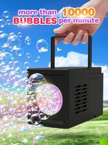 Juguete soplador de burbujas totalmente automático con múltiples agujeros, máquina de burbujas eléctrica rectangular portátil, regalo de juguete portátil para soplar burbujas al aire libre (no incluye baterías ni solución para burbujas)