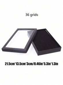 1pc 36/100-Position Ring Jewelry Box With Lid,Earring Jewelry Tray,Ring Jewelry Storage Display Tray,Simple Velvet Ring Box,Jewelry Box, Earring Jewelry Storage Box,Dustproof Jewelry Box Display Box Jewelry Display Dustproof Box Summer Necessity For Women Storage Organizer Gift Travel Back To School