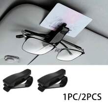 1pc/2pcs Car Glasses Clip, Car Sunglasses Holder, In Car Eye Holder, Sunglasses Storage, Multifunctional Window Sunshade