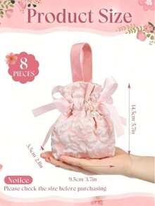 1/10 Túi quà cưới cao cấp: Thời trang và có thể gấp lại - Túi quà kẹo cầm tay miễn phí cho đám cưới - Màu Hồng baby - Xem 4