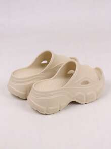 Women's Summer New EVA Platform Sandals, Ladies' Thick Bottom House Slippers, Wear-Resistant Holiday Beach Slides, Suitable For Women, Plain Open Toe Slip-On Slides, Ladies' Comfort - Soft, Non-Slip Sole, Casual Open Toe Summer Sandals, Suitable For Indoor/Outdoor Use