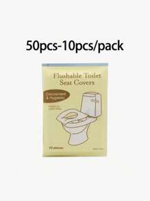 100/50/20/10 Pieces,10pcs/Pack Disposable Toilet Seat Covers, Water-Soluble Portable Toilet Seat Covers, Portable Travel And Business Toilet Cushions, Toilet Covers, Essential Accessories For Airplane Travel, Camping, Bathroom Accessories, Bathroom Supplies