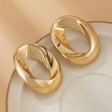 Fashionable Abstract Asymmetrical Wavy Stud Earrings