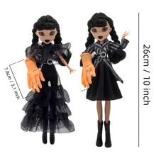 11.8-Inch 10-Inch Gothic Design Style Toy Black Doll Toys, Family Interactive Toy, Beautiful Evening Dress Princess Doll, Black Dress, Black High Heels, Classic Black Braid, Ideal Choice For Collectors And Party Decorations