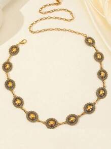 1 Stück vintage geschnitzter bohemian Stil Metall Kette Gürtel, modische Taillenkette, Dekoration geeignet für Frauen, Strandparty, Zusammenkünfte, sexy Darstellung, Geschenk für Freundinnen und Freunde