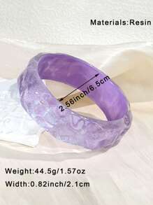 1 pieza Pulsera gruesa asimétrica morada, con volantes deslumbrantes y sensuales, adecuada para mujeres, accesorio ideal para ocasiones de fiesta