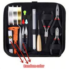 1 set Kit de inicio de joyería dorada y plateada que incluye pendientes, colgantes, accesorios, cuentas, alicates y herramientas de reparación de joyería, apto para adultos y principiantes