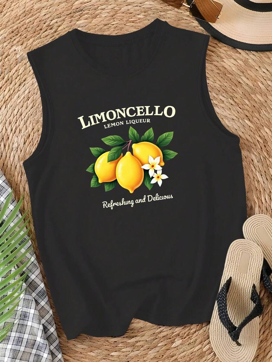 LIMONCELLO LEMON LIQUEUR Women's Casual Vest - Black - View 1