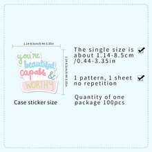 100pcs Inspiring Pink Graffiti Stickers For Laptop, Luggage Decor - Multicolor - View 4