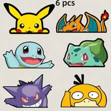 pokemon Pokemon Pikachu Stickers - 6 Fun Designs For Cars Motorcycles Backpacks And Car Window Decals Perfect For Fans Vehicle Decoration And Adding A Playful Touch To Your Style
