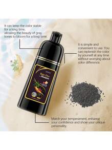 100ml Shampoo Removível com Depósito de Cor - Fórmula de He Shou Wu Aumenta Temporariamente e Tinge os Cabelos Grisalhos, Shampoo de Cobertura de Cabelos Grisalhos com Massagem de Espuma, He Shou Wu Nutre Enquanto Tinge
