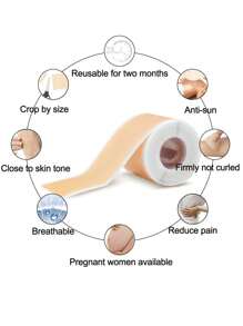 Nastro per coprire le cicatrici, traspirante e flessibile, adesivo per cicatrici invisibile beige chiaro, adatto per cicatrici chirurgiche, iperplastiche, post-partum e da ustioni, copertura invisibile per grandi aree di collo e corpo (impermeabile)