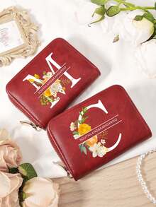 勃艮第包 Charry 红色包 酒红色包 时尚女士简约短款钱包 手提包 拉链零钱包 时尚拉链 高品质信用卡收纳包 女士钱包 卡包 女士钱包 迷你钱包 零钱包 钱包 卡片钱包 - 酒紅色 - 查看 6