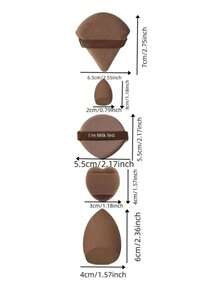 1/5/10/50pcs Brown Makeup Sponge Blenders, Fine & Natural Application, Suitable For All Skin Types, Alcohol-Free, Large & Small & Mini Makeup Blending Sponges, For Applying Foundation & Concealer, Portable Makeup Tools, Ideal For Christmas, New Year, Mother's Day, Graduation Gifts - Multicolor - View 8