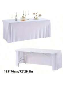 1 Pc Elastic Tablecloth - 1 Pack Elastic Tablecloth Skirt, Polyester Spandex Knitted, Suitable For General Occasions - Multicolor - View 21