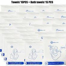 Zepirrcl 5/10/20/30 件 30*45cm/130*70cm 一次性便携式面巾，柔软舒适的毛巾，适合徒步旅行、露营、酒店、浴室、厨房旅行必需品旅行配件海滩必需品返校