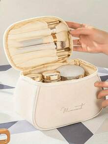 PU皮革便携式化妆包，化妆品收纳包，轻便洗漱化妆包，便携式旅行化妆品整理包，手持式化妆品收纳包，多功能旅行收纳包，邮轮必备，宿舍必备，情人节礼物，婚礼伴娘礼物，生日礼物，朋友和老师礼物，妈妈礼物，圣诞礼物 - 彩色 - 查看 3