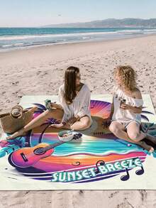 1pc New Outdoor Waterproof Anti-Sand Digital Print Picnic Mat/Beach Towel, Fashionable & Fresh Pattern, Suitable For Outdoor Camping And Picnics - Multicolor - View 9