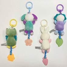 Cute Animal Fabric Soft Plush Hanging Ornaments, Car Hanging, Bed Hanging, Makes Baby Sounds, Baby Toy, Baby Safe Teether Chime, Multiple Options