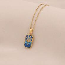 Freegrow 1pc Heart-Shaped 8-Pointed Star Fish Tarot Pendant Necklace, Suitable For Women Everyday Wear