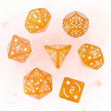 Easytoday 7pcs/Set New Star Carving Dice Set, Acrylic D4 D6 D8 D10 D20 Polyhedral Dice With 8 Colors, High Quality For Tabletop Games - Nhiều màu - Xem 7