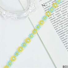 3 Yards Daisy Flower Lace Roll Embroidered Polyester Trim Ribbon DIY Clothing Garment Accessories Sewing Trimmings - Color - View 19
