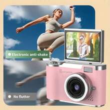 1080P HD Camera, 2.8'' Large LCD Rechargeable Camera With 32G Card, Taking Photos, Recording Videos And Funny Headshot, Birthday Christmas And New Year Christma - 粉 - 查看 9