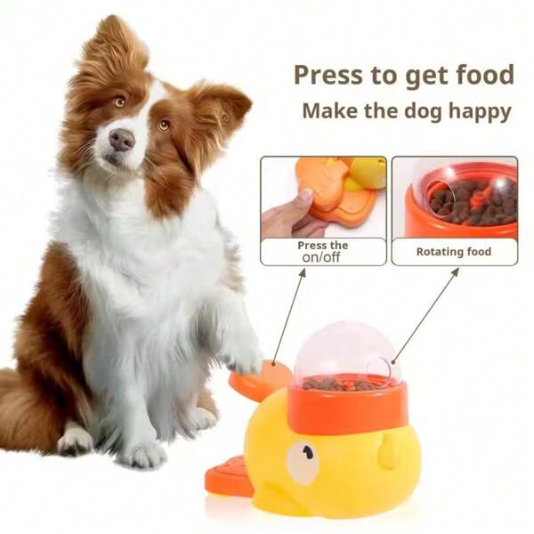Dog Puzzle Feeder Interactive Pet Food Treat Dispenser Cartoon Duck Design Pet Snack Feeder For Dog Training Mental Enrichment