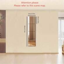 2/4 Peças Adesivo de Espelho de Parede, Espelho Corpo Inteiro para Casa, Espelho Corpo Inteiro para Quarto, Espelho Macio Autoadesivo, Acrílico, Durável e Não Frágil