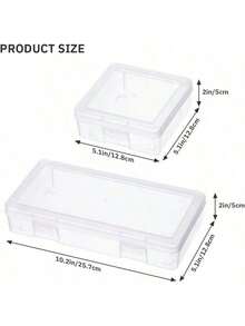 6 Pack Storage Containers Small And Medium Plastic Clear Box With Snap-Tight Latch For Crayon,,Tool - Small & Medium-6 Pack(Total 12) - View 2