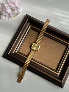 1 pièce Montre à quartz pour femme de style vintage français avec bracelet en bambou doré, petit cadran. Montre élégante et délicate, de taille compacte, convenant pour un port quotidien, des événements formels et comme accessoire décoratif pour le poignet - Taille Unique - Voir 6