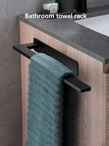 1pc Self Adhesive Towel Racks, Stainless Steel Towel Bar, Wall Hanging Shelf Rack, Rustproof Towel Holder, Bathroom Supplies, Total Length 38.7cm/15.23in Bathroom Accessories Bathroom Tools