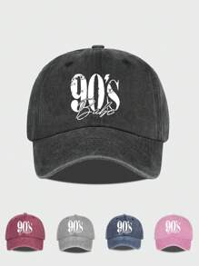 1pc 90s Baby Printed Vintage Distressed Baseball Cap, Soft & Breathable, Adjustable Size, Suitable For 90s Kids, Casual Wear, Street, Work, Couple Hat, Birthday Gift
