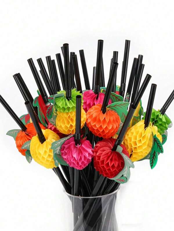 10/20/30/50/100pcs Fruit Black Bendable Straws, Fruit Drinking Straws, Coffee And Cocktail Stirrers, Drink Accessories, Flexible Bendable Straws For Milkshakes, Moothies, Boba, Bubble Tea, Ice Coffee, For Drinking Suitable For Bars, Clubs, Restaurants And Home Use,School Supplies