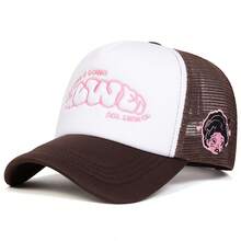 1Piece Men Letter Side Girl Embroidered Baseball Cap Mesh Hat Outdoor Adjustable Sunscreen Leisure Hat Spring Autumn Travel Tourism Beach Vacation - Nhiều màu - Xem 5