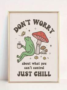 1pc, 70s Vintage Canvas Artwork, Vintage Cute Frog, Duck, Poster Print, Wall Arts Picture Canvas Painting For Kids And Living Room Bedroom Home Decor, Optional Frame Posters