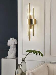 1PC/2pcs Modern Gold Crystal Wall Light, Stainless Steel Base With Premium Crystal Shade For Elegant Living Room, Bedroom, Or Cafe Decor, Decoration