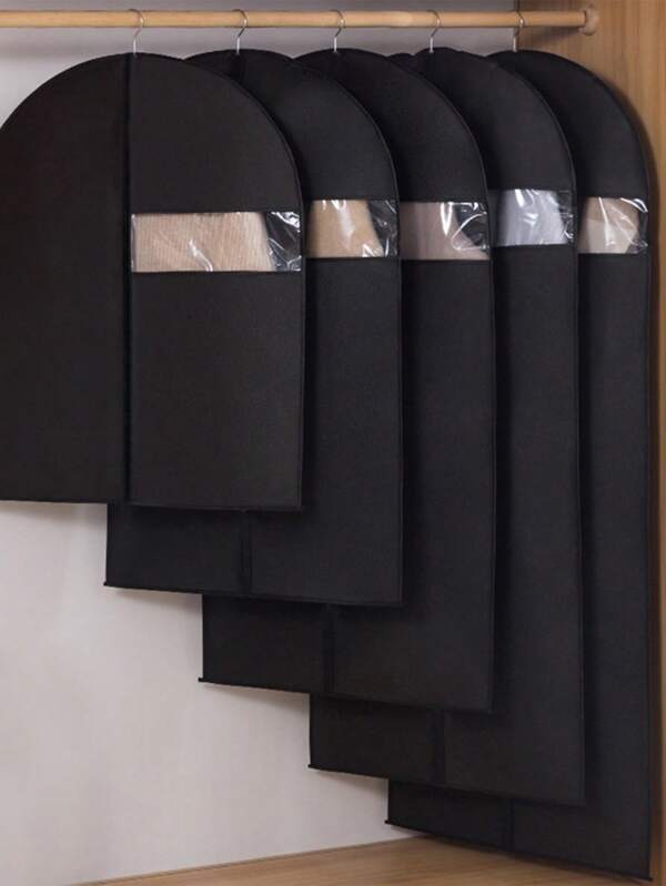 5pcs/1pc Clothes Dust Covers, Garment Bags, Suit Covers, Storage Bags, Wardrobe Dust Proof Covers, Coat Covers, Suitable For Storage, Wedding Dress Dust Proof Cover, Waterproof Storage Bag