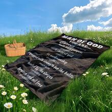 Divine Cross Outdoor Picnic Blanket Outdoor Throws Blankets Thoughtful Gift For Faithful Souls Durable And Stylish For Park Beach And Garden Use Comfortable And Versatile For Relaxing Moments And Reflecting On Life's Blessings Under The Open Sky With Touch Of Spiritual Inspiration - Multicolor - View 3