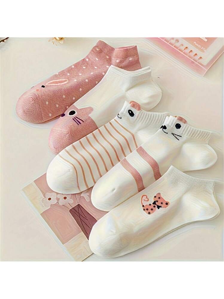 5 أزواج من جوارب الرياضة للنساء، جوارب قارب جميلة...