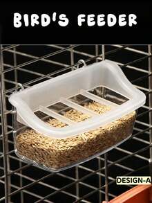 Transparent Bird Feeder Anti-Spill Feeding Bowl, Panda Lily Bird Feeding Tray & Water Bowl, 1pc/2pcs/3pcs/4pcs - White - View 13