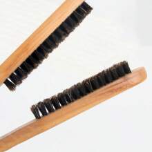 1pc Wooden V-Shaped Hair Straightening Comb, Boar Bristle Smooth Hair Styling Board Brush, Suitable For All Hair Types To Control Frizz And Curl