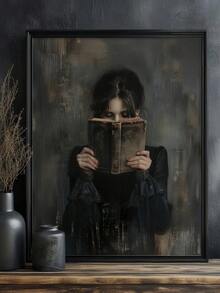 Tranh treo tường hình phụ nữ thời Victoria đọc sách, đồ trang trí Dark Academia, tranh treo tường Librariancore, tranh góc đọc sách Moody, quà tặng cho người yêu sách, tranh vải trang trí phòng khách, phòng ngủ hoặc phòng khác, quà tặng ngày lễ & sinh nhật, trang trí văn phòng, tác phẩm nghệ thuật sắp xếp, khung tùy chọn - Nhiều màu - Xem 1