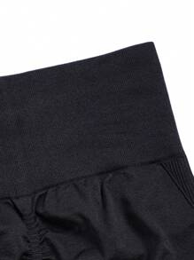 3 Pezzi Pantaloncini Sportivi Leggings Senza Cuciture Pantaloni da Yoga Pantaloni Palestra Estivi Vita Alta Leggings Allenamento Corsa Leggings Elastici Tinta Unita