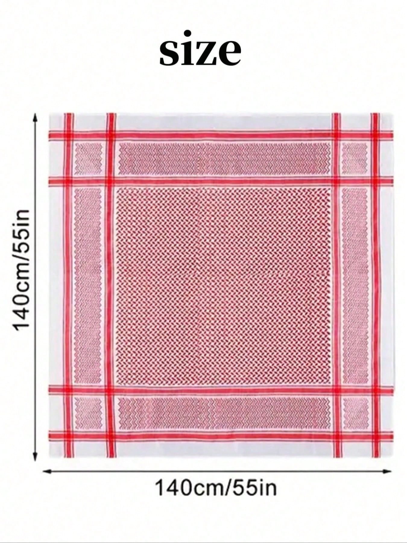 قطعة واحدة وشاح رجالي عربي بطراز رجعي، وشاح ساده م...