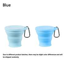 1 件户外硅胶折叠杯带挂扣，6.09 盎司创意便携式伸缩饮水杯漱口杯，适合旅行户外运动，带扣和盖子的可折叠咖啡杯，硅胶折叠水杯，带盖便携式伸缩杯，旅行洗漱杯，可折叠防漏便携式运动旅行水瓶，适合户外徒步露营