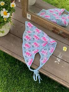 1 件万圣节派对鬼/蜘蛛网蜘蛛南瓜蝙蝠恶魔头带，个性化小众暗黑风格针织头带，适合女性，春夏配饰，复古法式甜美防晒花卉头巾头巾