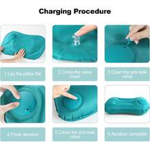Almohada inflable de tela portátil, almohada de cama ligera, almohada inflable plegable, almohada de viaje, almohada de camping, almohada de escritorio de oficina, mochila de viaje, equipo esencial de camping y senderismo, accesorios de camping, equipo de camping - Múltiples opciones de color - Ver 12